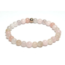 Morganite pink bracelet elastic natural stone, ball 6 mm / 16 - 17 cm, stone of divine love