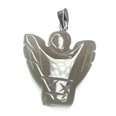 Agate grey Angel, angel wings pendant natural stone hand cut 25 x 21 x 5 mm