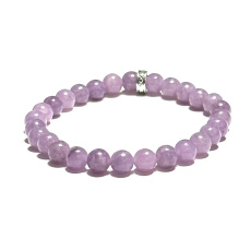Lepidolite pink bracelet elastic natural stone, ball 6 mm / 16 - 17 cm, athletes amulet