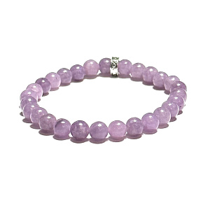 Lepidolite pink bracelet elastic natural stone, ball 6 mm / 16 - 17 cm, athletes amulet