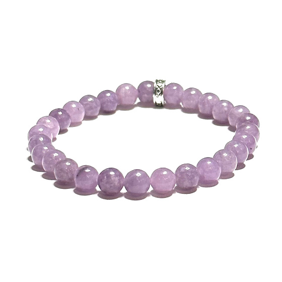 Lepidolite pink bracelet elastic natural stone, ball 6 mm / 16 - 17 cm, athletes amulet