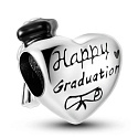 Sterling Silver 925 Graduation - Congratulations on Graduation, Graduate heart bead on bracelet