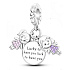 Charm Sterling Silver 925 Siblings Sisters I'm Lucky to Have You 3-in-1, Family Bracelet Pendant