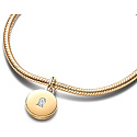 Charm Sterling Silver 925 Gold Medallion Key Pendant Bracelet Love