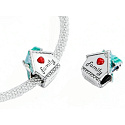 Charm Sterling silver 925 House where love lives, bead on bracelet family