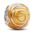Charm Sterling Silver 925 Yellow Rose in Bloom, Bead for Nature Bracelet