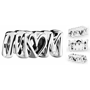 Charm Sterling silver 925 Mom, bead on bracelet letters