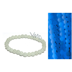 Jade Luminois Light Phosphorescent, blue glow in the dark, bracelet elastic natural stone, bead 6 mm / 16 - 17 cm Jade Luminois Light Phosphorescent, blue glow in the dark, bracelet elastic natural stone, bead 6 mm / 16 - 17 cm