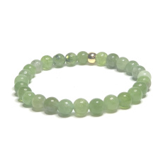 Tourmaline Verdelite green bracelet elastic natural stone, ball 6 mm / 16 - 17 cm, guardian of good mood