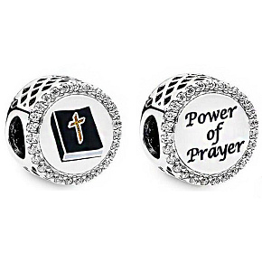 Charm Sterling silver 925 Religious charms power of prayer, bead for bracelet