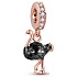 Charm Sterling silver 925 Ostrich rose gold plated, animal bracelet pendant