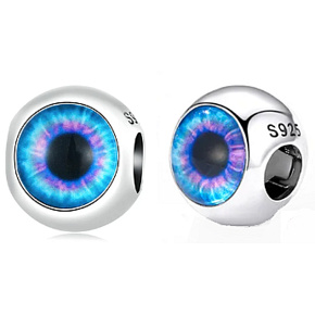 Charm Sterling silver 925 Eye, bead on bracelet symbol