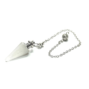 Crystal pendulum natural stone 3,5 cm + chain with ball 18 cm, stone stones