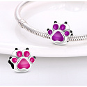 Charm Sterling silver 925 Thermo - Cat, Dog, Bear paw, pet bead on bracelet