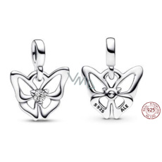 Sterling silver 925 Butterfly - Mini Medallion with clear cubic zirconia, animal bracelet pendant Sterling silver 925 Butterfly - Mini Medallion with clear cubic zirconia, animal bracelet pendant