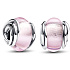 Charm Sterling silver 925 Pink Murano glass bead on bracelet symbol