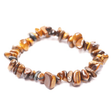 Tiger eye bracelet elastic chopped natural stone 16 cm, for children, stone of sun and earth, brings luck and wealth