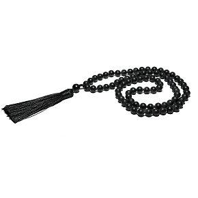 Onyx náhrdelník 80 + 1 kuliček matný meditační šperk, přírodní kámen, vázaný střapec, korálek 8 mm Onyx náhrdelník 80 + 1 kuliček matný meditační šperk, přírodní kámen, vázaný střapec, korálek 8 mm