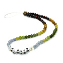 Protection, wealth vitality collection Sara, mobile phone pendant against loss natural stone bead 6 mm / approx. 41 cm