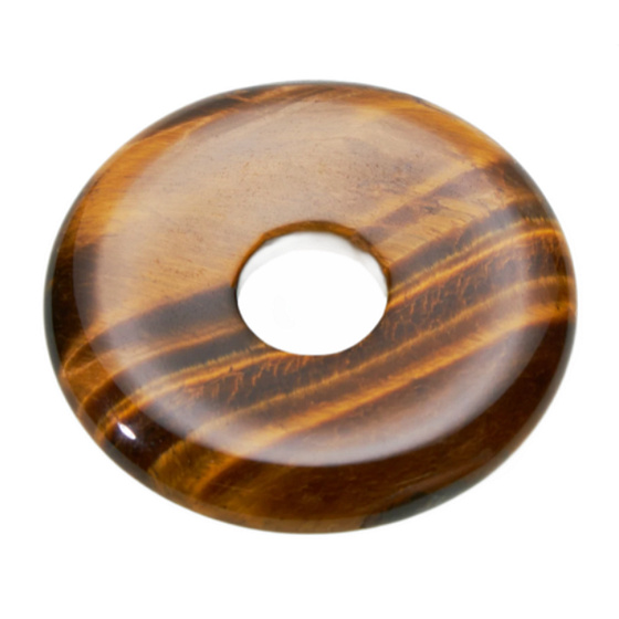Tiger's Eye Donut natural stone 30 mm, stone of sun and earth, stone of sun and earth, brings luck and wealth