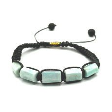 Amazonite bracelet natural stone, hand knitted, adjustable size, stone of hope