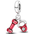 Sterling silver 925 Exercise weights - dumbbell and kettle 2in1, sport bracelet pendant