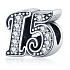 Charm Sterling silver 925 15 anniversary, bead on bracelet