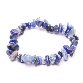 Sodalite bracelet elastic chopped natural stone 16 cm, for children, stone communication