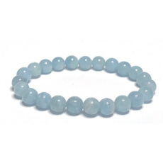 Aquamarine bracelet elastic natural stone, bead 8 mm / 16-17 cm, sailor stone, healing power of the ocean