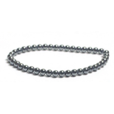 Hematite bracelet elastic natural stone, ball 4 mm / 16 - 17 cm, healthy blood stone