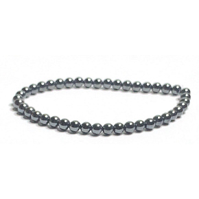 Hematite bracelet elastic natural stone, ball 4 mm / 16 - 17 cm, healthy blood stone