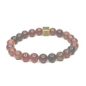 Tourmaline with royal mantra Ohm bracelet elastic natural stone, ball 8 mm / 16-17 cm, guardian of good mood