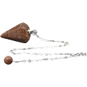Goldstone gold pendulum 2,5 cm + 18 cm chain with bead, stone of ambition