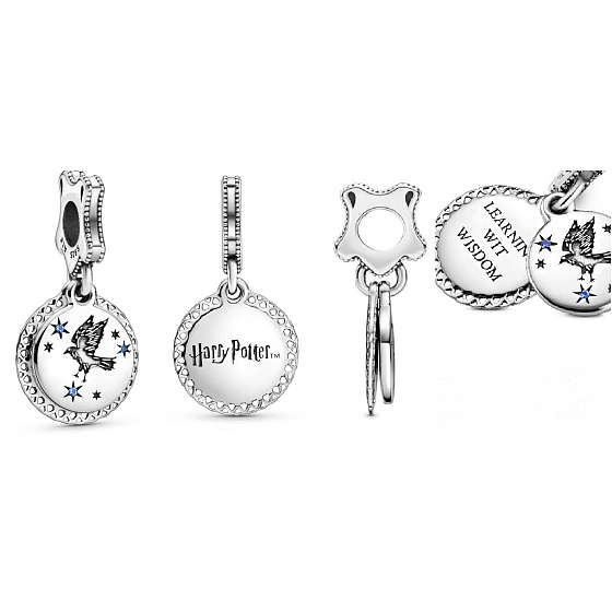 Sterling silver 925 Harry Potter - Rhinestone + cubic zirconia, 2in1 pendant for bracelet