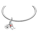 Sterling Silver 925 Disney Winnie the Pooh - Birthday Winnie the Pooh, 2in1 Birthday Pendant Bracelet