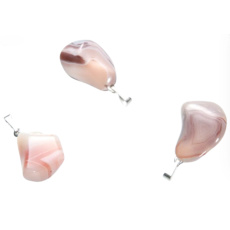 Agate pink Botswana Troml pendant natural stone, 2,2 - 3 cm, 1 piece
