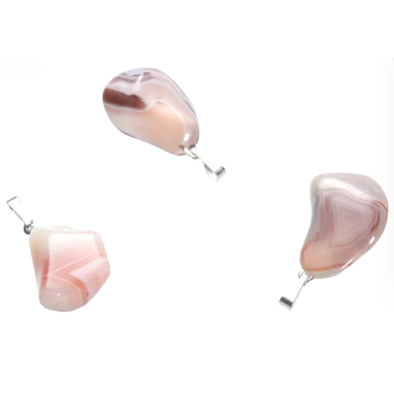 Agate pink Botswana Troml pendant natural stone, 2,2 - 3 cm, 1 piece