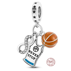 Sterling silver 925 Basketball - endless love 3in1, bracelet pendant sport