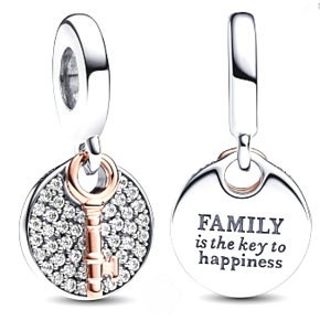 Charm Sterling silver 925 Moving to Mom's Heart 2in1, family bracelet pendant