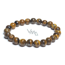 Tiger eye bracelet elastic natural stone, ball 8 mm / 16-17 cm, stone of the sun and earth, brings luck and wealth Tiger eye bracelet elastic natural stone, ball 8 mm / 16-17 cm, stone of the sun and earth, brings luck and wealth