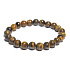 Tiger eye bracelet elastic natural stone, ball 8 mm / 16-17 cm, stone of the sun and earth, brings luck and wealth