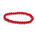 Coral red bracelet elastic natural stone, ball 6 mm / 16 - 17 cm