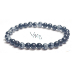 Obsidian flake bracelet elastic natural stone, ball 6 mm / 16-17 cm, rescue stone Obsidian flake bracelet elastic natural stone, ball 6 mm / 16-17 cm, rescue stone