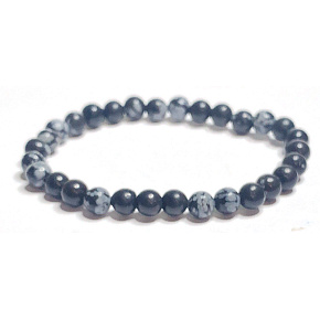 Obsidian flake bracelet elastic natural stone, ball 6 mm / 16-17 cm, rescue stone Obsidian flake bracelet elastic natural stone, ball 6 mm / 16-17 cm, rescue stone