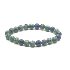 Azurite bracelet elastic natural stone, ball 8 mm / 16 - 17 cm