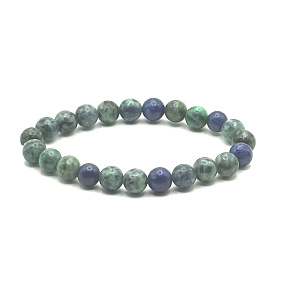 Azurite bracelet elastic natural stone, ball 8 mm / 16 - 17 cm