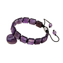 Amethyst bracelet natural stone, hand knitted, adjustable size, stone of kings and bishops