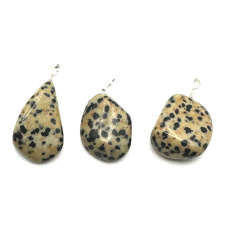 Jasper Dalmatian Trommel Pendant natural stone, 2,2 - 3 cm 1 piece, , stone of positive energy