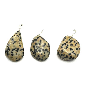 Jasper Dalmatian Trommel Pendant natural stone, 2,2 - 3 cm 1 piece, , stone of positive energy