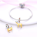 Charm Sterling silver 925 Antelope, animal bracelet pendant